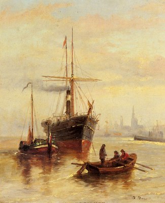 A Harbor Scene With A View Of Venice