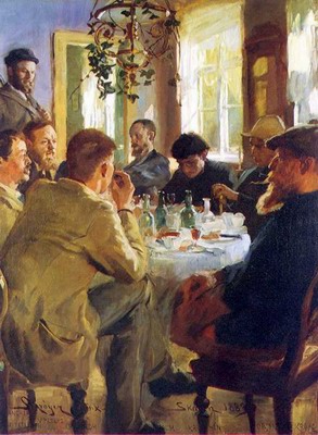 Almuerzo con pintores de Skagen