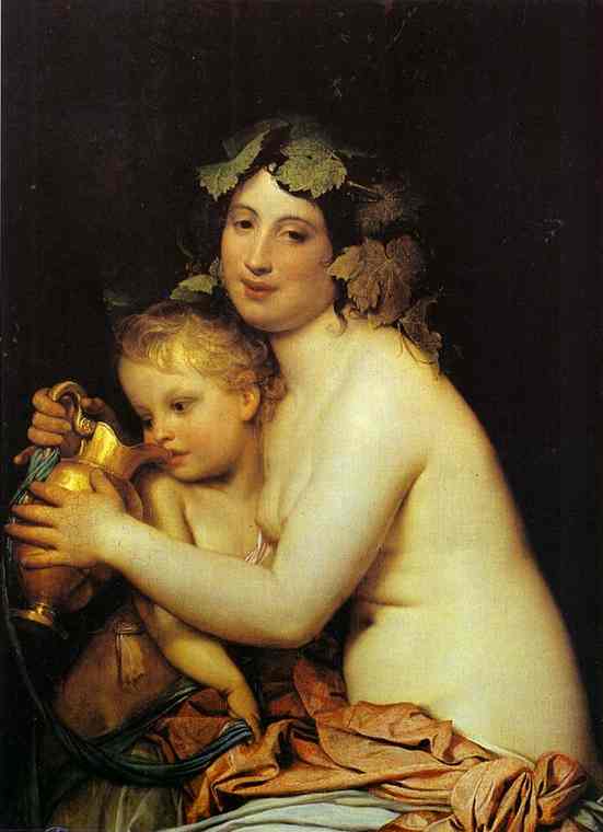 Bacchante Giving Wine to Cupid. 1828