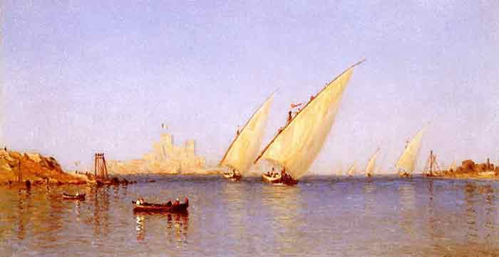 Fishing Boats coming into Brindisi Harbor, 1874