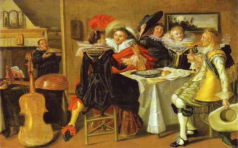 Merry Company at Table. 1620s