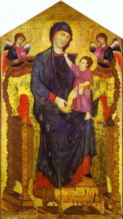 Madonna and Child Enthroned with Two Angels. c.1300