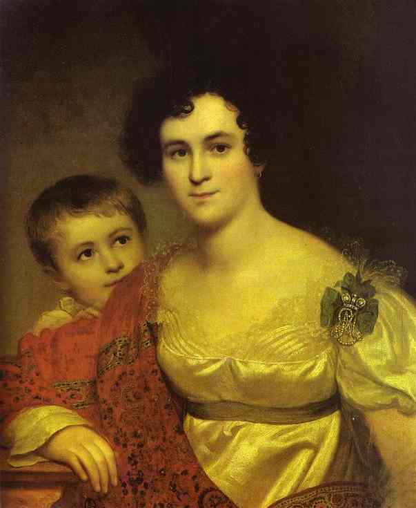 Portrait of A. I. Molchanova with Daughter. 1814