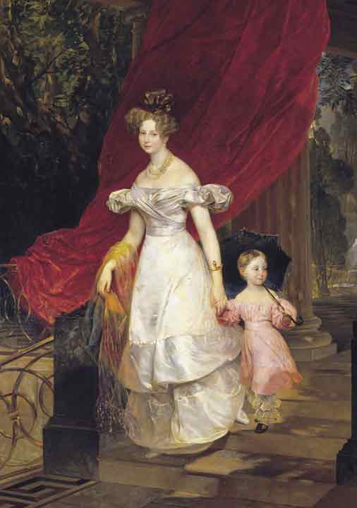 Portrait of Grand Princess Elena Pavlovna and her Daughter Maria, 1830