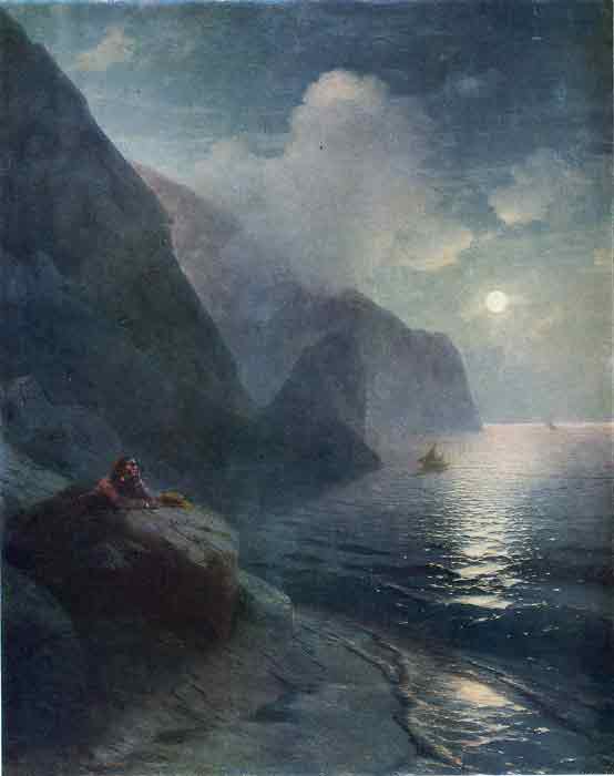 Pushkin by the cliffs in the Crimea, 1880