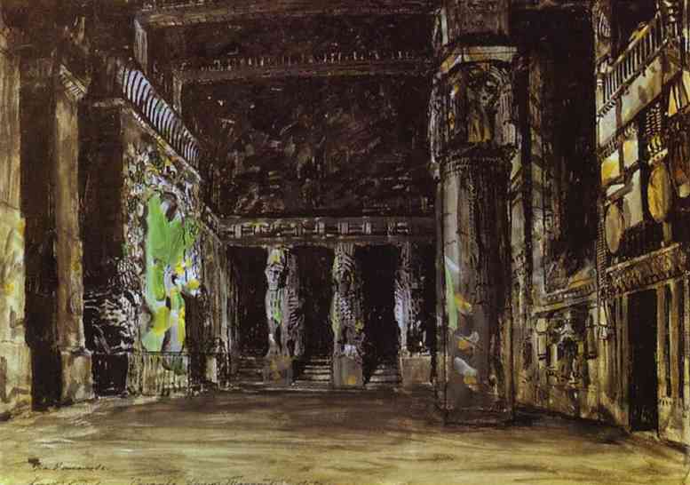 The Temple of Tanit. Sketch of set for A. A