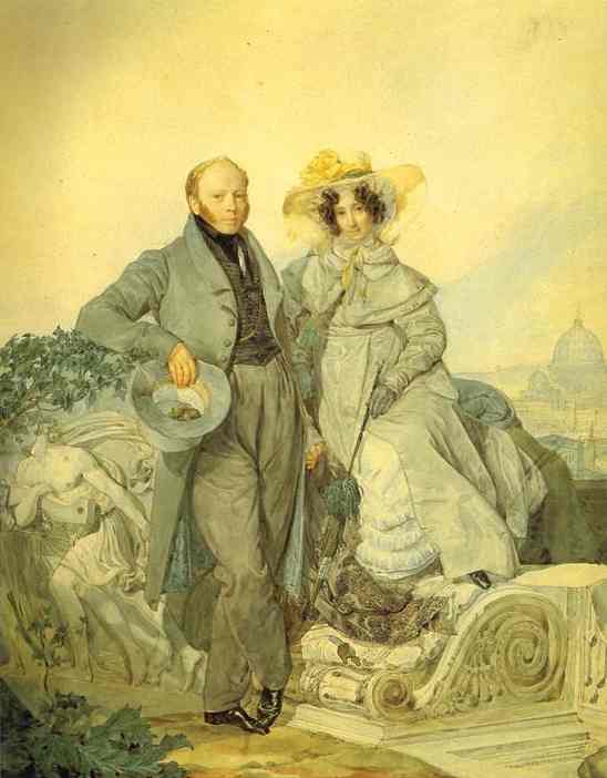 Portrait of G. N. and V. A. Olenin. 1827