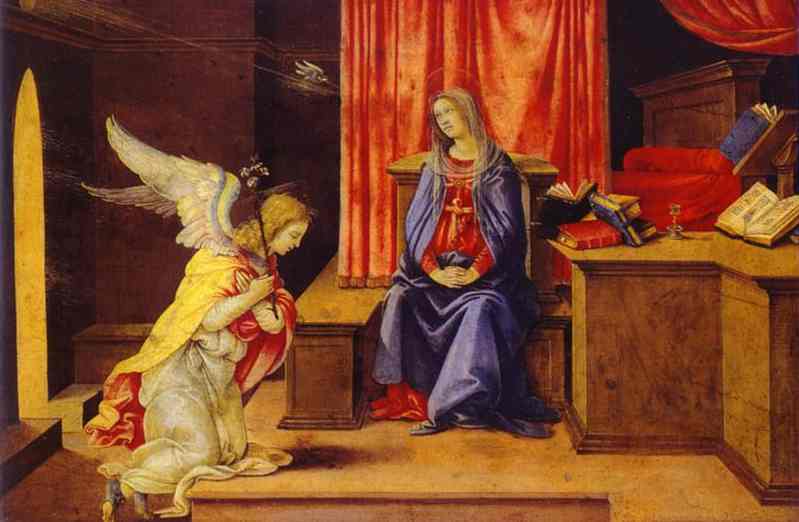 Annunciation. Tempera on oil. The Hermitage, St. Petersburg, Russia.