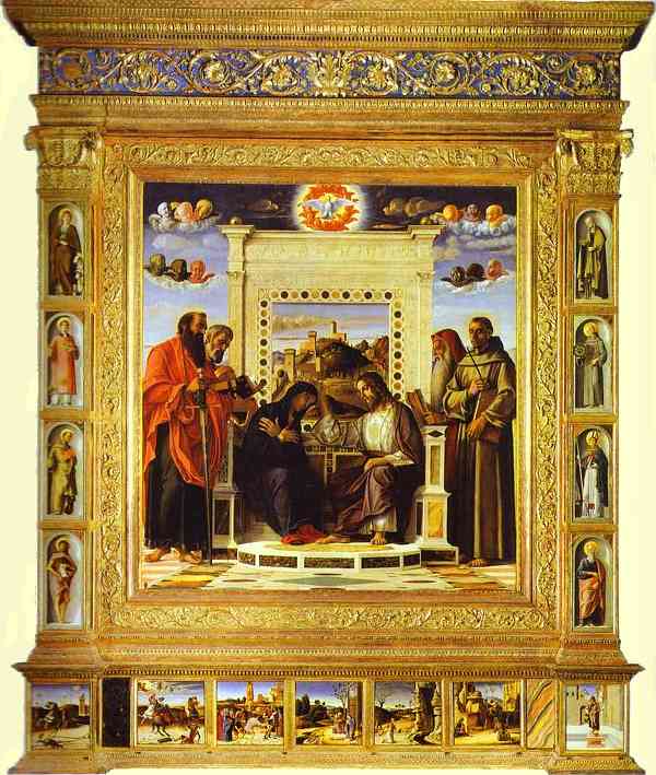 Pesaro Altarpiece. Coronation of the Virgin. c. 1471