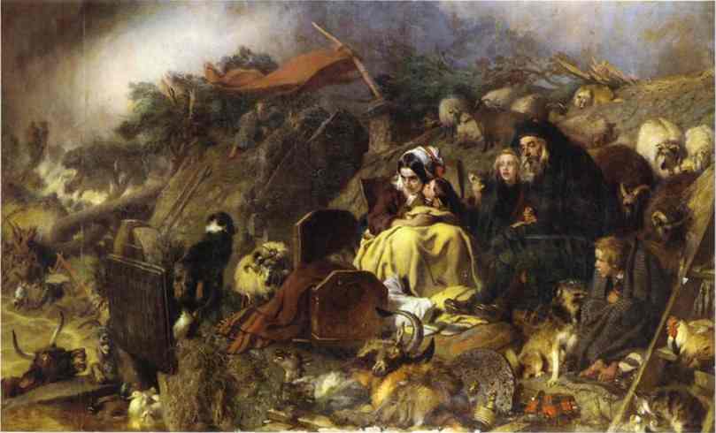 Oil painting:Flood in the Highlands. 1860