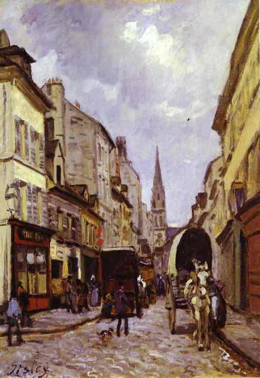 Oil painting:La Grande-Rue, Argenteuil. 1872