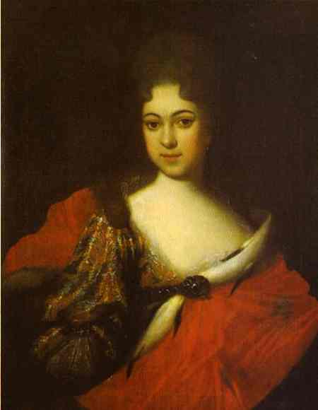 Oil painting:Portrait of Tzarevna Praskovya Ivanovna. 1714