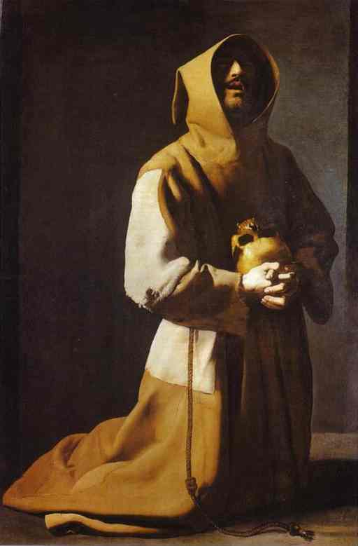 Oil painting:St. Francis Kneeling. 1635