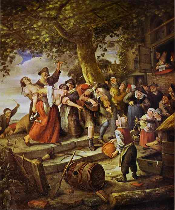 Oil painting:The Drunken Woman.