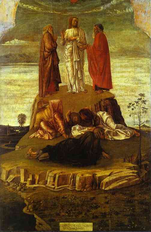 Oil painting:Transfiguration. c. 1460