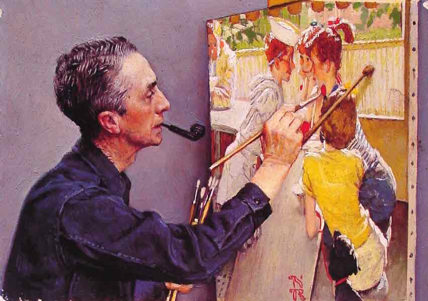 Portrait of Norman Rockwell Painting the Soda Jerk,1953