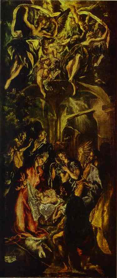 Oil painting:The Adoration of the Shepherds. 1590s