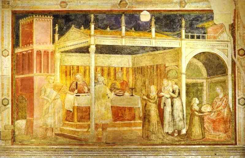 Oil painting:The Feast of Herod. c. 1313