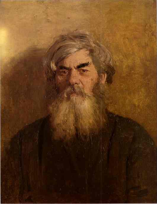 Oil painting:A Peasant with an Evil Eye. 1877