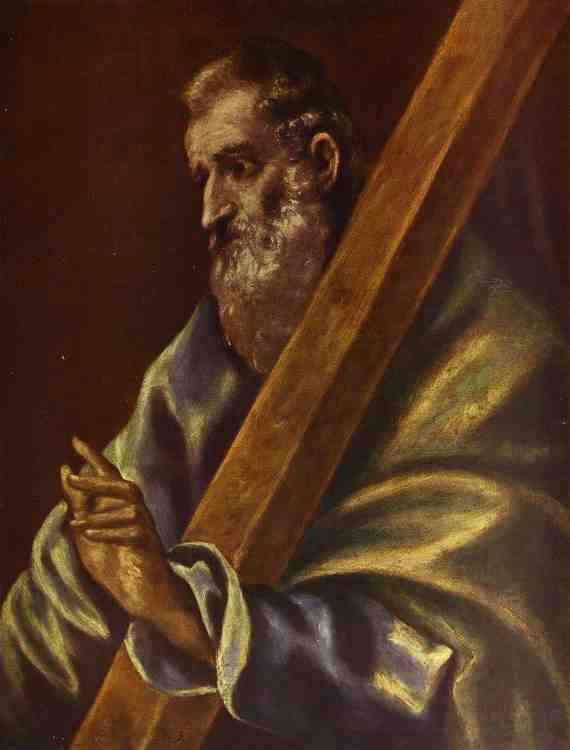 Oil painting:Apostle St Andrew. c.1610