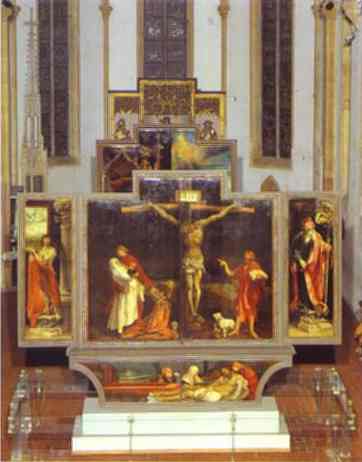 Oil painting:General view of the Isenheim Altar. 1510