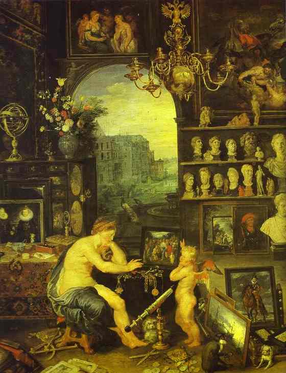 Oil painting:Jan Brueghel the Elder and Peter Paul Rubens. Allegory of Sight. Detail. c. 1618