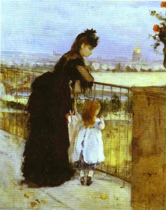 Oil painting:On the Balcony. c. 1871