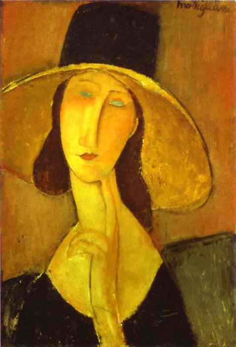 Oil painting:Portrait of Woman in Hat (Jeanne H