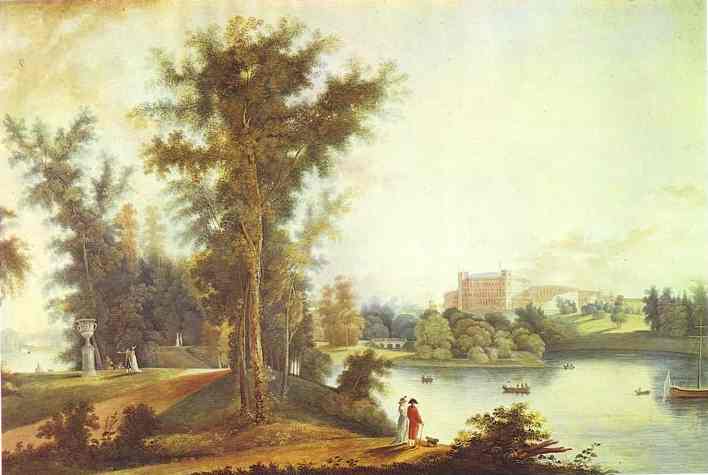 Oil painting:View on the Gatchina Palace from Long Island. 1798