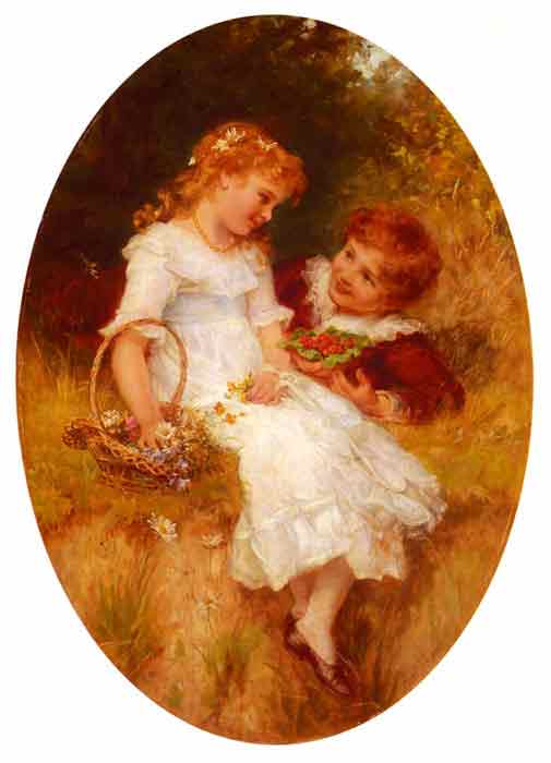 Oil painting for sale:Childhood Sweethearts