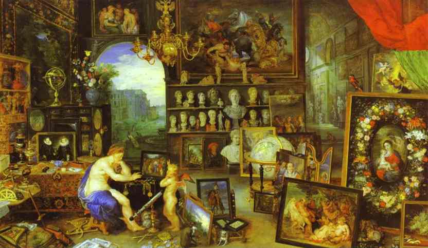 Oil painting:Jan Brueghel the Elder and Peter Paul Rubens. Allegory of Sight. c. 1618