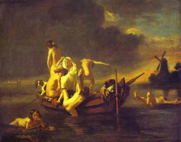 Oil painting:Boys Bathing.