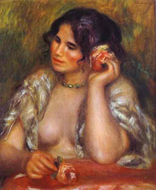 Oil painting:Gabrielle with a Rose. 1911