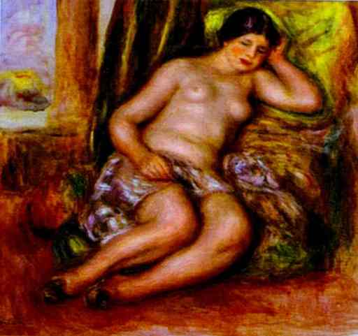 Oil painting:Sleeping Odalisque (Odalisque with Babouches). c. 1915-1917