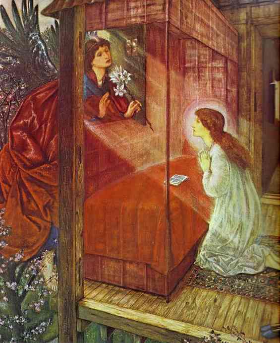 Oil painting:The Annunciation. The Flower of God. 1862