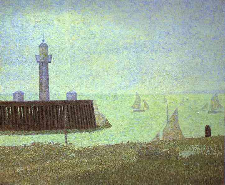 Oil painting:The End of a Jetty, Honfleur. 1886