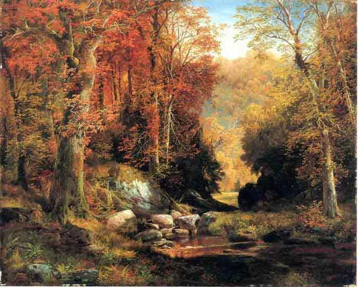 Oil painting for sale:Cresheim Glen, Wissahickon, Autumn, 1864