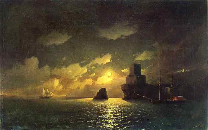 Oil painting for sale:Moonlit Night, 1849