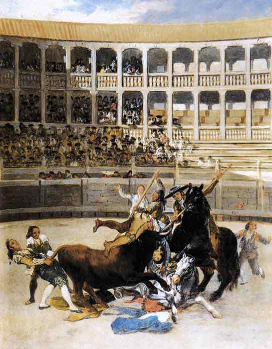 Oil painting for sale:Picador Caught by the Bull, 1793