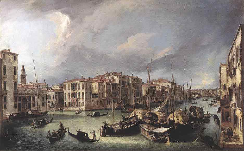Oil painting for sale:The Grand Canal with the Rialto Bridge in the Background