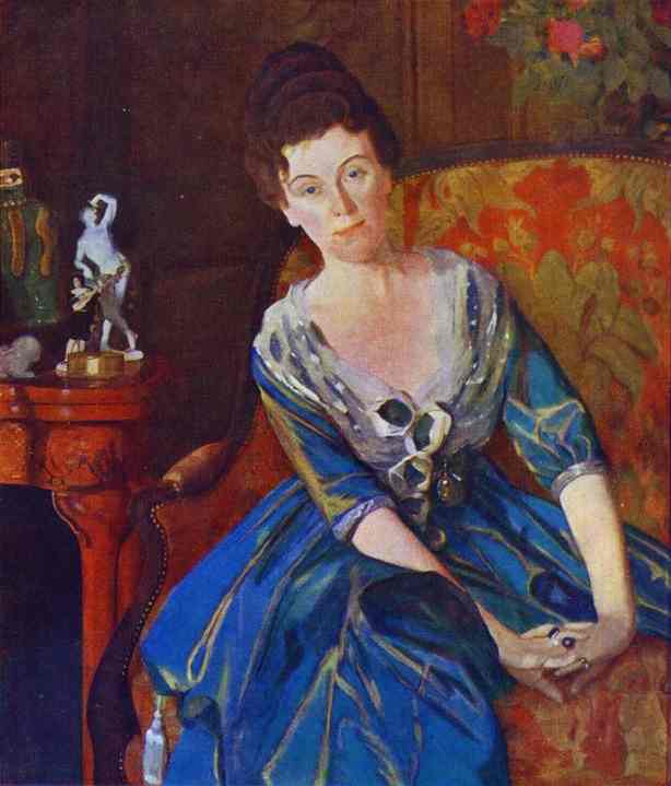 Oil painting:Portrait of E. Oliv. 1914