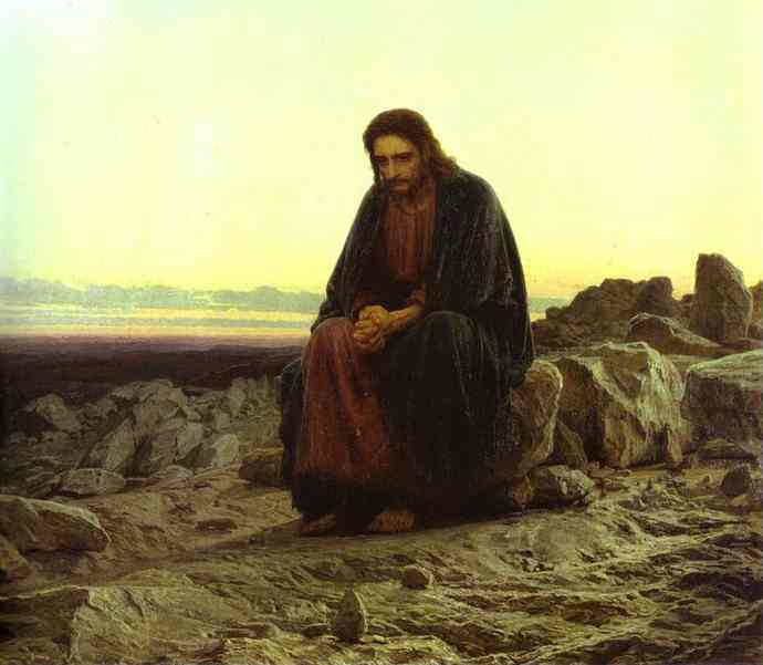 Oil painting:Christ in the Desert. 1872