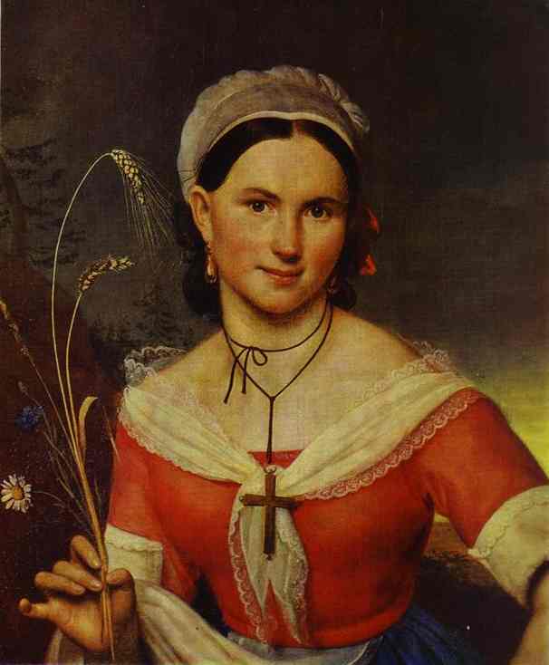 Oil painting:Portrait of Ye. A. Teleshova. 1828