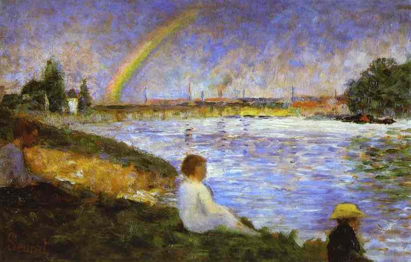 Oil painting:Rainbow. (study for Bathers at Asni