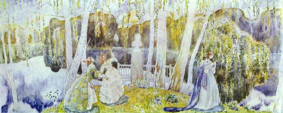 Oil painting:Spring Tale. Sketch for a panel. 1904