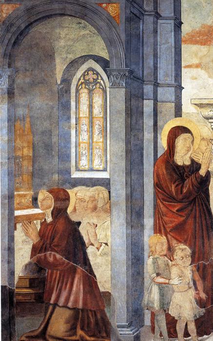 Oil painting:St. Augustine Leaving His Mother. 1464