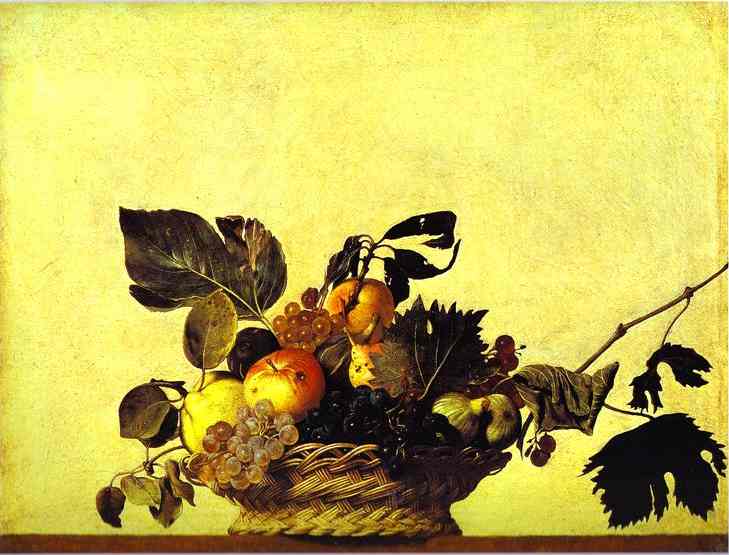Oil painting:Still Life with a Basket of Fruit. c.1601