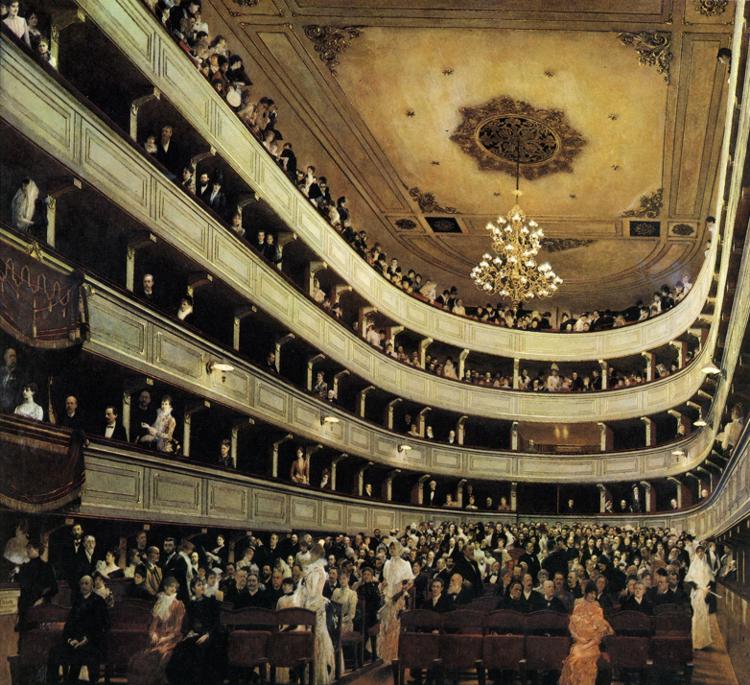 Oil painting:The Old Burgtheater. 1888