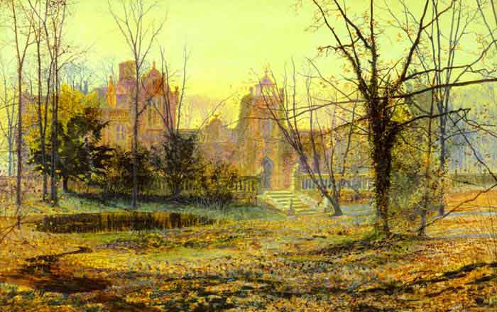 Oil painting for sale:Evening, Knostrop Old Hall, 1870