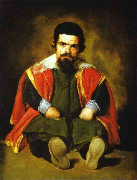 Oil painting:A Dwarf Sitting on the Floor (Don Sebasti